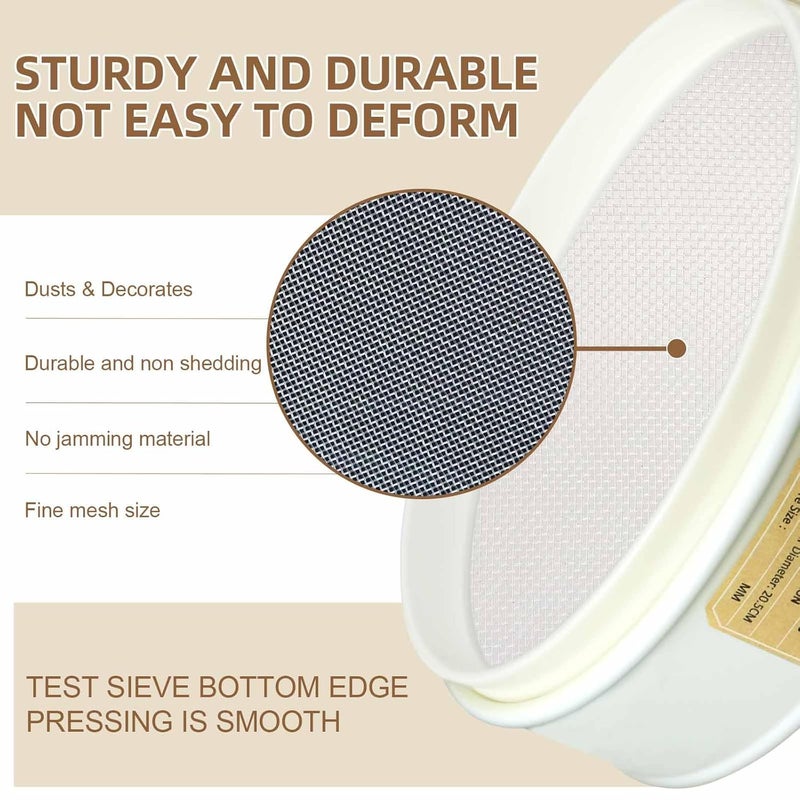 LVDALAB PVC Nylon Lab Sieve 20 Mesh(0.9mm), 7.9Inch(20cm) Diameter Sample Sifter Strainer for Industrial Lab Home - Image 4